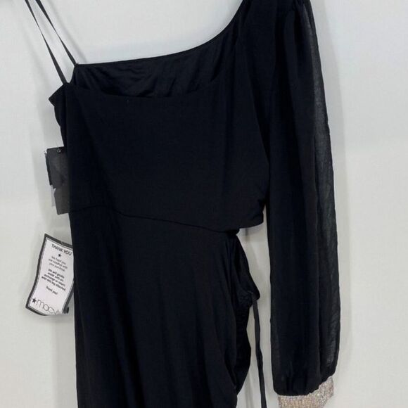 City Studios Junior's One Shoulder Cutout Bodycon Dress Black Size 1X - Picture 8 of 10